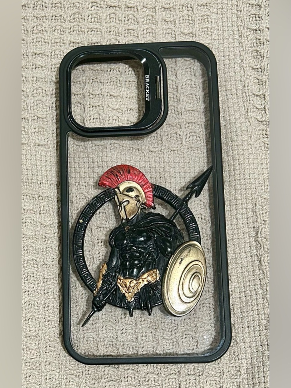 iPhone Case Spartan Warrior 3D Armor Design Black Protective Case